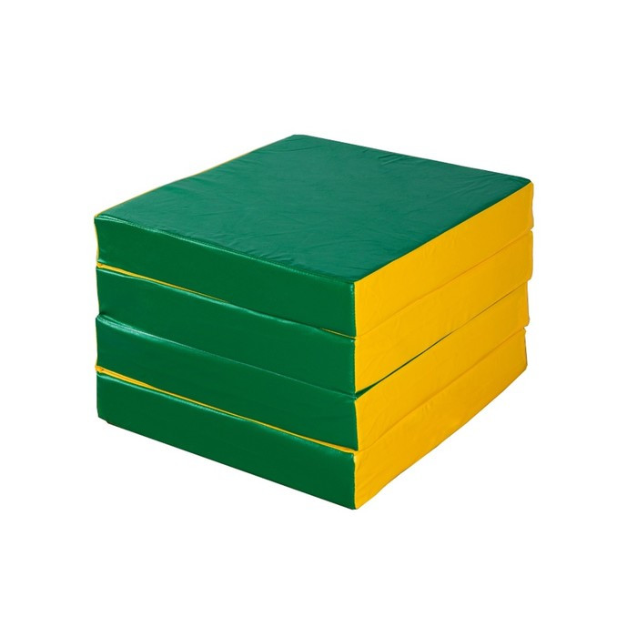 Мат 100 х 100 х 10 см, складной, 4 сложения, зелёный/жёлтый - фото 3 - id-p225286563