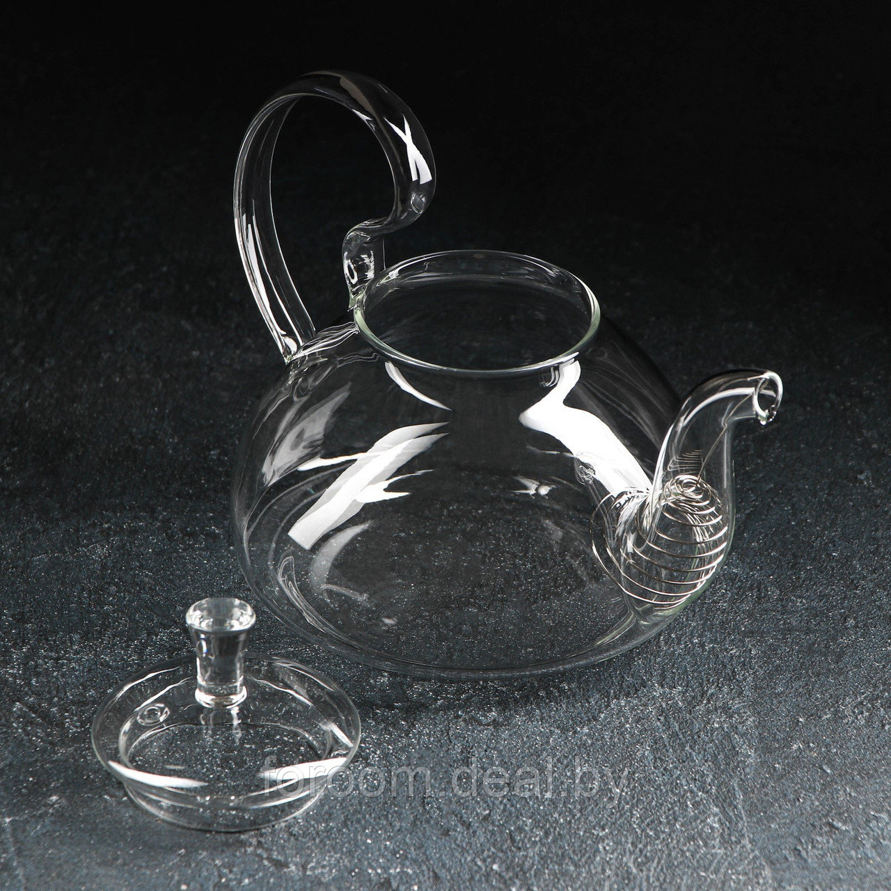 Чайник стеклянный заварочный с металлическим ситом Доляна «Элегия», 800 мл - фото 2 - id-p225286253
