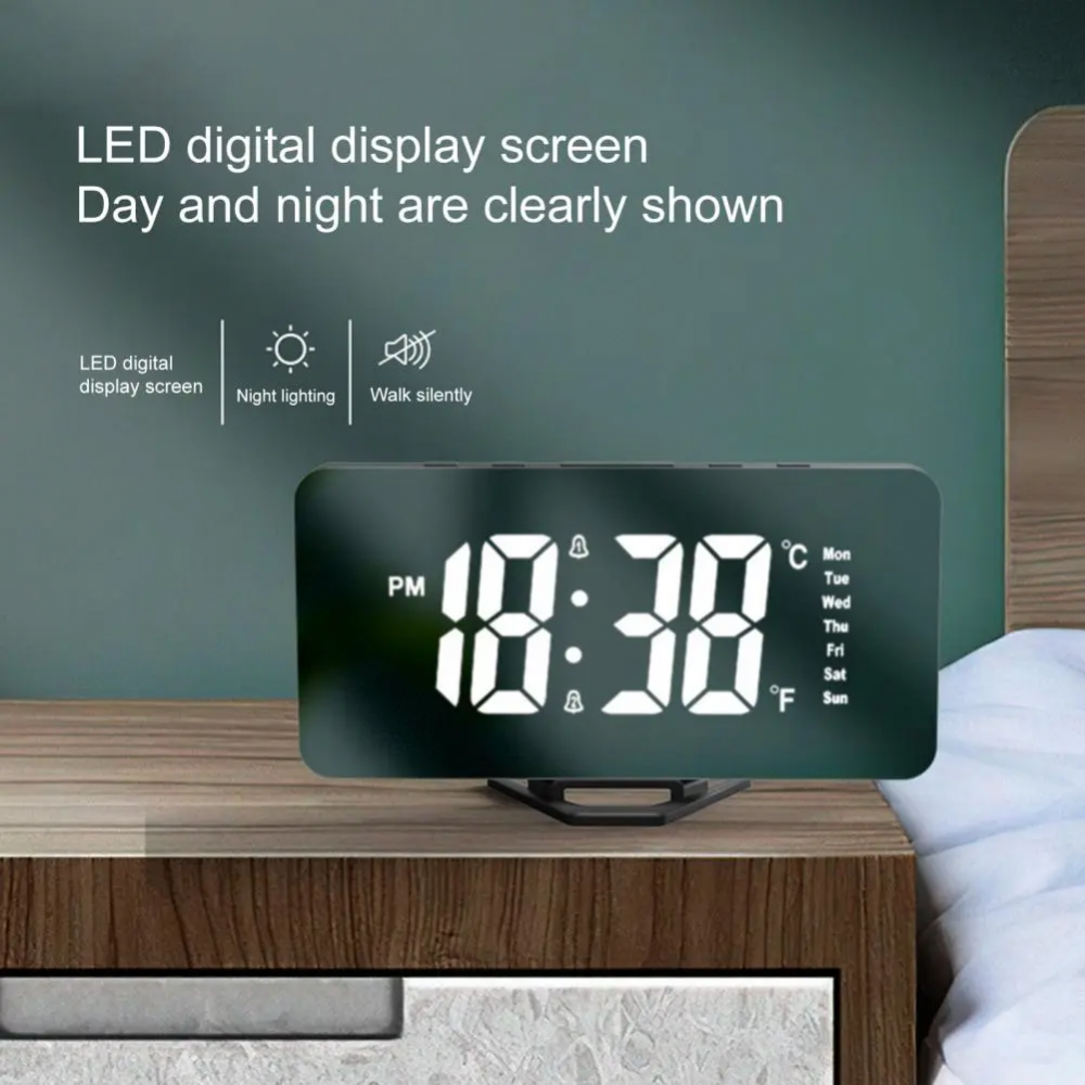 Настольные часы будильник электронные LED digital clock (USB, будильник, календарь, датчик температуры, - фото 3 - id-p225287282