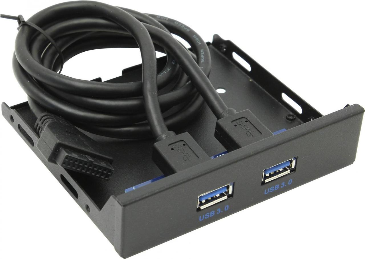 Greenconnect Планка USB 3.0 в корпус отсек 3,5" GC-20P2UF3, 1порт 20 pin (AF)на 2 (AF) внешних порта, - фото 1 - id-p225287321