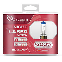 Лампа автомобильная, H1 Clearlight Night Laser Vision +200% Light, набор 2 шт