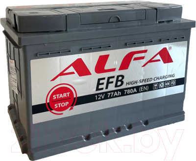 Автомобильный аккумулятор ALFA battery EFB 77 R - фото 1 - id-p225341692
