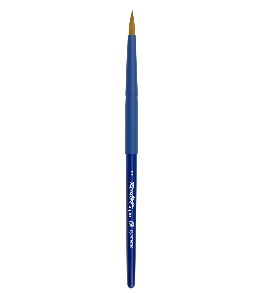 Кисть Roubloff aqua синтетика коричневая/ круглая 6/ ручка синяя AqN1-06,05bT / Blue round - 6 - фото 2 - id-p225331034