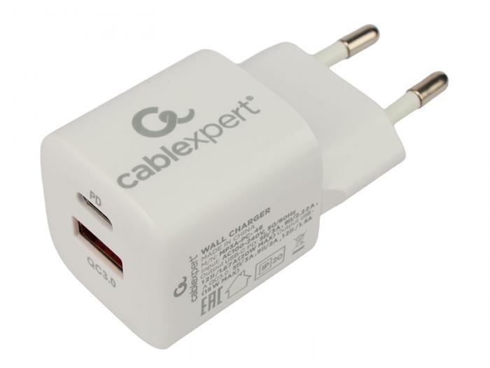 Зарядное устройство Gembird Cablexpert USB - Type-C 3А QC3.0/PD White MP3A-PC-46 - фото 1 - id-p224762857
