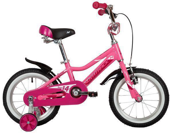 Детский велосипед для девочек с приставными колесами NOVATRACK 145ANOVARA.PN22 розовый