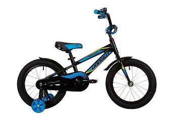 Детский велосипед для мальчиков с приставными колесами NOVATRACK 165ADODGER.BK22 чёрный