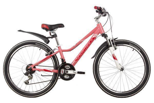 Подростковый велосипед для девочки подростка 10 11 12 лет NOVATRACK 24AHV.NOVARA.11CRL22 24 дюйма коралловый - фото 1 - id-p224956050