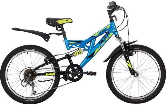 Подростковый горный велосипед MTB двухподвес для мальчика NOVATRACK 20SS6V.SHARK.BL20 20 дюймов синий - фото 1 - id-p224956053