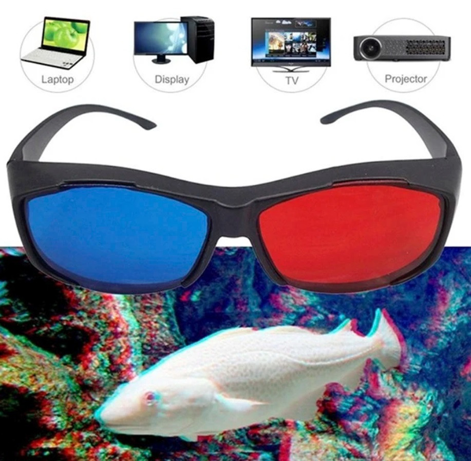 Очки анаглифные пластиковые большие, красно-синие (3D-очки) - фото 5 - id-p53552222
