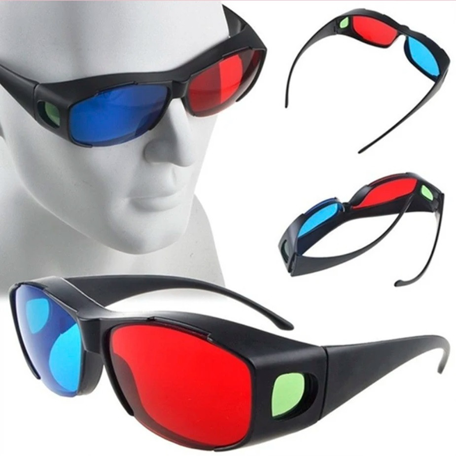 Очки анаглифные пластиковые большие, красно-синие (3D-очки) - фото 4 - id-p53552222