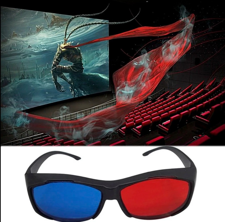 Очки анаглифные пластиковые большие, красно-синие (3D-очки) - фото 7 - id-p53552222