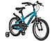 Детский двухколесный велосипед 16 дюймов синий с алюминиевой рамой приставными колесами для мальчика 4-6 лет, фото 2