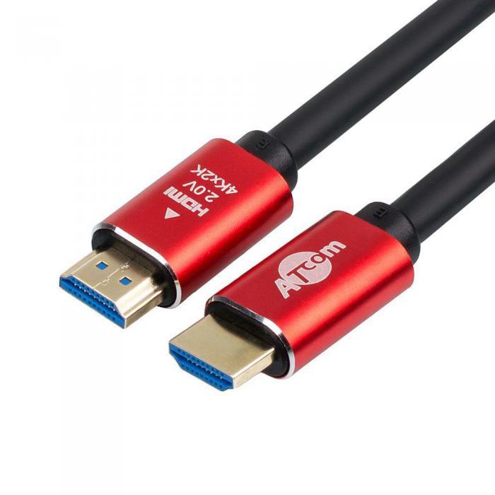 ATCOM (АТ5942) Кабель HDMI 3М (Red/Gold, в пакете) VER 2.0 - фото 1 - id-p225156244