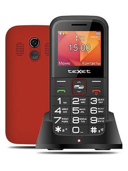 Кнопочный мобильный телефон для слабовидящих пожилых людей с большими кнопками teXet TM-B418 красный