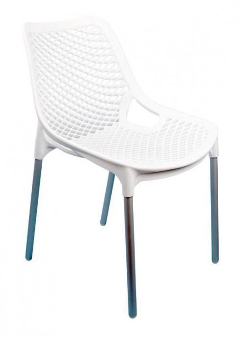 Пластиковое кресло садовое для дачи АЛЬТЕРНАТИВА М6332 стул для кафе белый) - фото 1 - id-p225219432