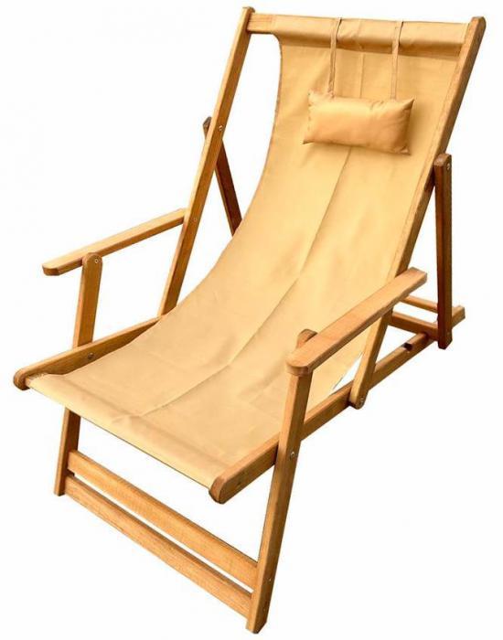 DYATEL Кресло-шезлонг с подлокотниками сиденье из ткани сосна (цвет дуб) G-LC-009-OAK - фото 1 - id-p225156464