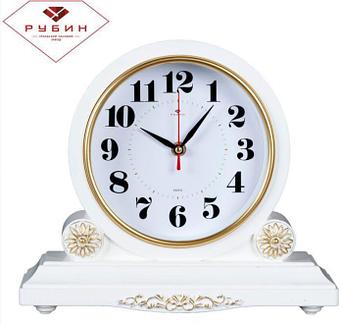 Интерьерные настольные кварцевые стрелочные часы РУБИН 3026-001 классические в кабинет для руководителя