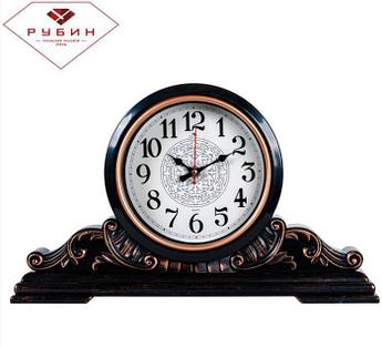 Интерьерные настольные кварцевые стрелочные часы РУБИН 4225-002 классические в кабинет для руководителя