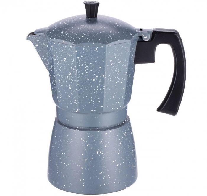 Гейзерная кофеварка на 9 чашек TECO TC-403-9 CUPS 450 мл алюминиевая мрамор - фото 1 - id-p225194628