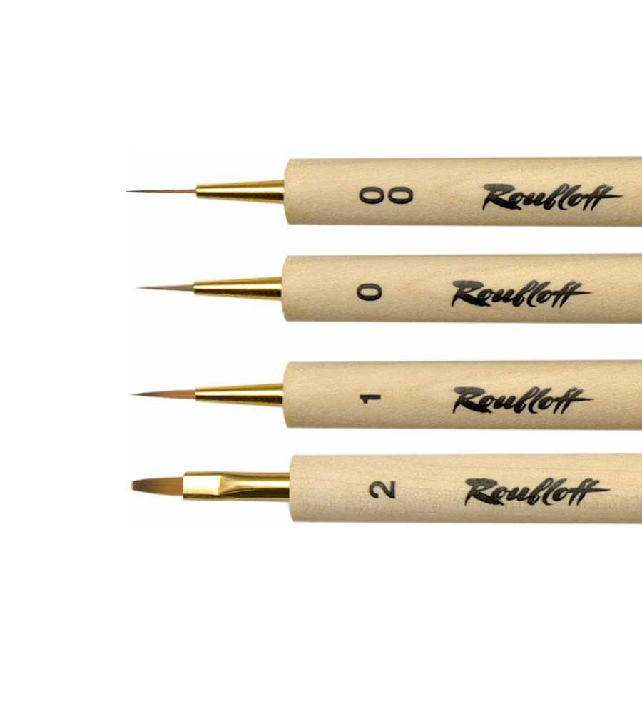 Набор Roubloff "Миниатюра" 4 кисти/ колонок, синтетика/ скошенная ручка/ желтая НАБОР НД № 7 - фото 2 - id-p225330991