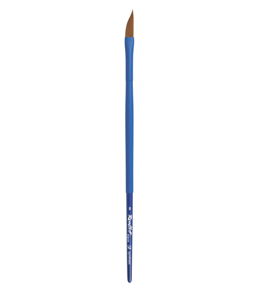 Кисть Roubloff aqua синтетика коричневая/ даггер 8/ ручка синяя AqND-08,08bT / Blue dagger - 8 - фото 2 - id-p225331033