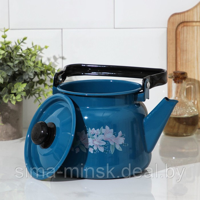Чайник, 2,3 л, эмалированная крышка, индукция, цвет синий - фото 2 - id-p225353138