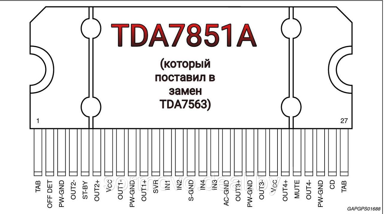 TDA7851A Автомобильный аудио усилитель мощности TDA7851A-искать - фото 1 - id-p225353506