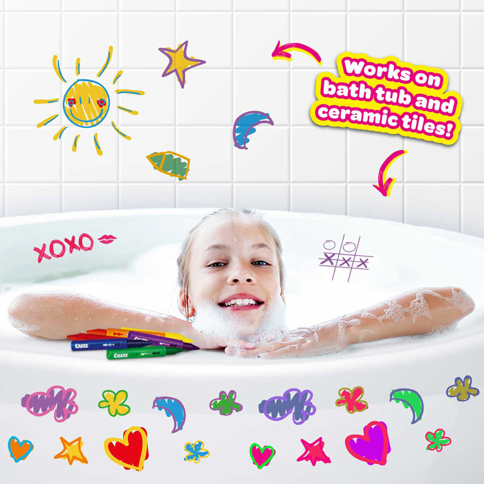 Мелки цветные детские CRAZE для рисования в ванной, 6 шт. - фото 5 - id-p225354009