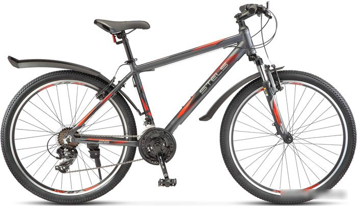 Велосипед Stels Navigator 620 V 26 K010 р.14 2023 (серый/красный) - фото 1 - id-p225354125