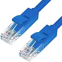 Greenconnect Патч-корд прямой, малодымный LSZH 5.0m UTP кат.5e, синий, 24 AWG, литой, ethernet high speed 1