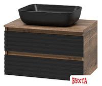 Мебель для ванных комнат Brevita Тумба под умывальник Dakota 70 DAK-09070-19/02-2Я (черный/темное дерево)