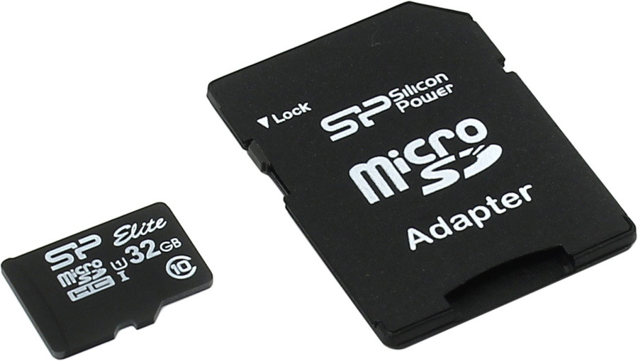 Карта памяти Silicon Power SP032GBSTHBU1V10-SP microSDHC Memory Card 32Gb UHS-I U1 + microSD-- SD Adapter - фото 1 - id-p225364767