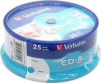 Диск CD-R Verbatim 700Mb 52x sp. уп.25 шт на шпинделе printable 43439