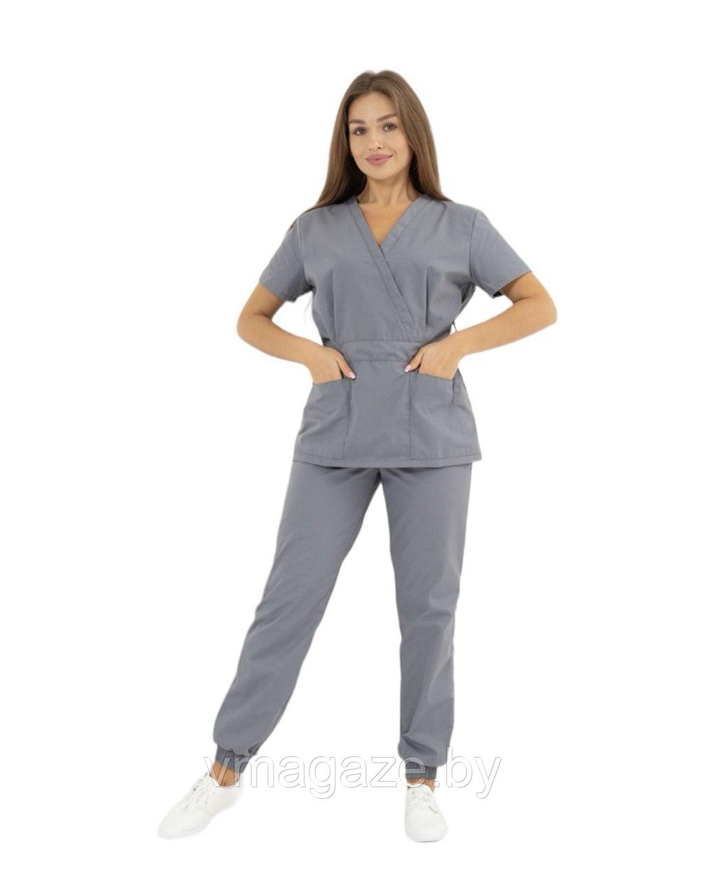 Медицинский костюм женский Мария (цвет серый) - фото 1 - id-p225365363