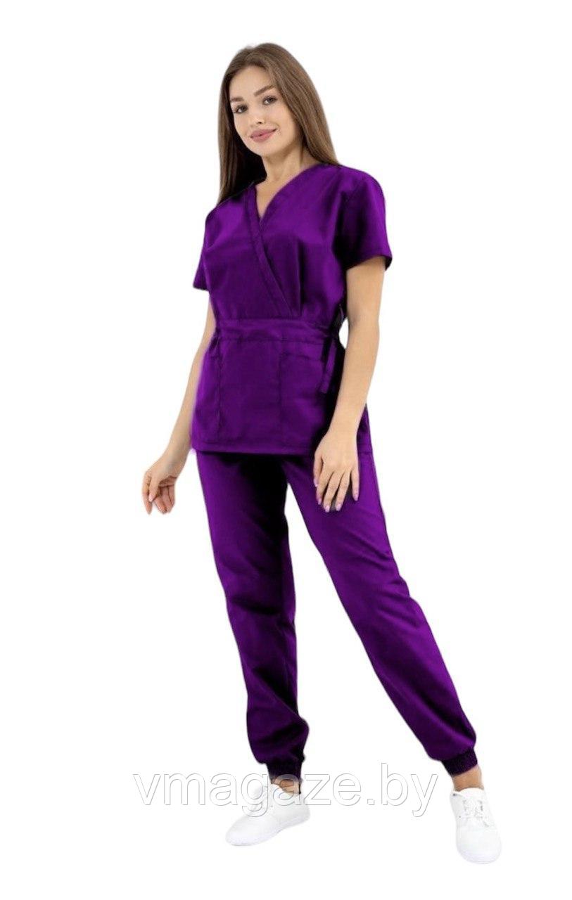 Медицинский костюм женский Мария (цвет фиолетовый) - фото 1 - id-p225365694