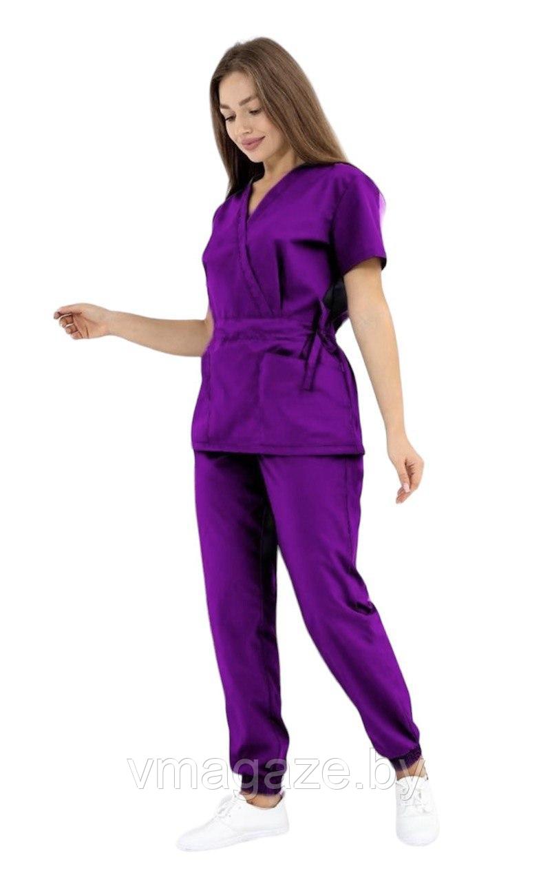 Медицинский костюм женский Мария (цвет фиолетовый) - фото 2 - id-p225365694