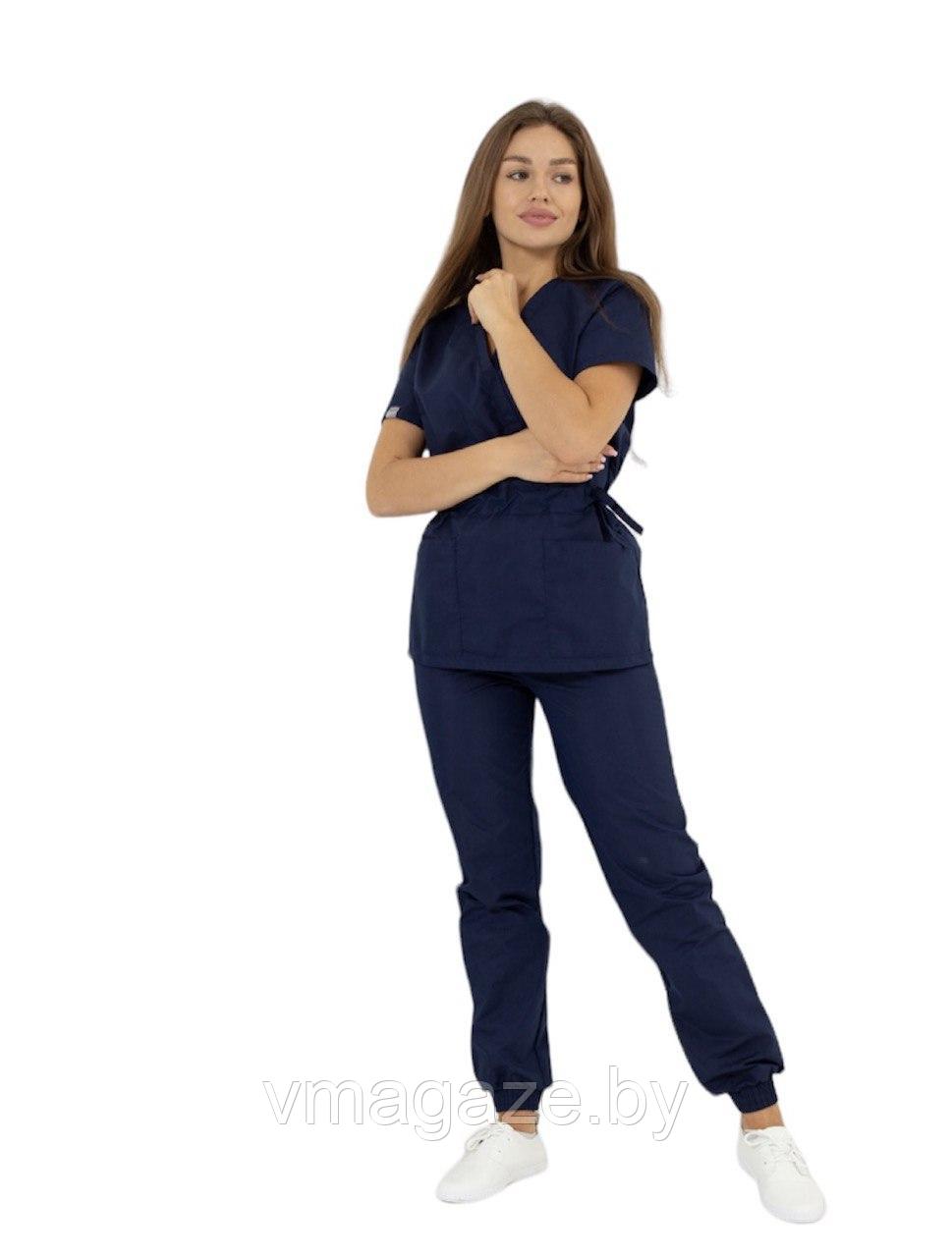 Медицинский костюм женский Мария (цвет темно-синий) - фото 1 - id-p225365726