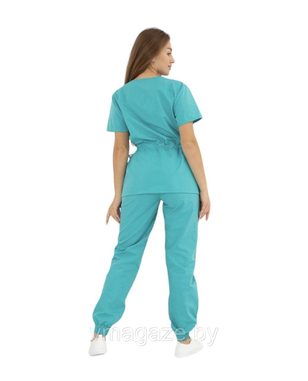 Медицинский костюм женский Мария (цвет бирюзовый) - фото 3 - id-p225365729