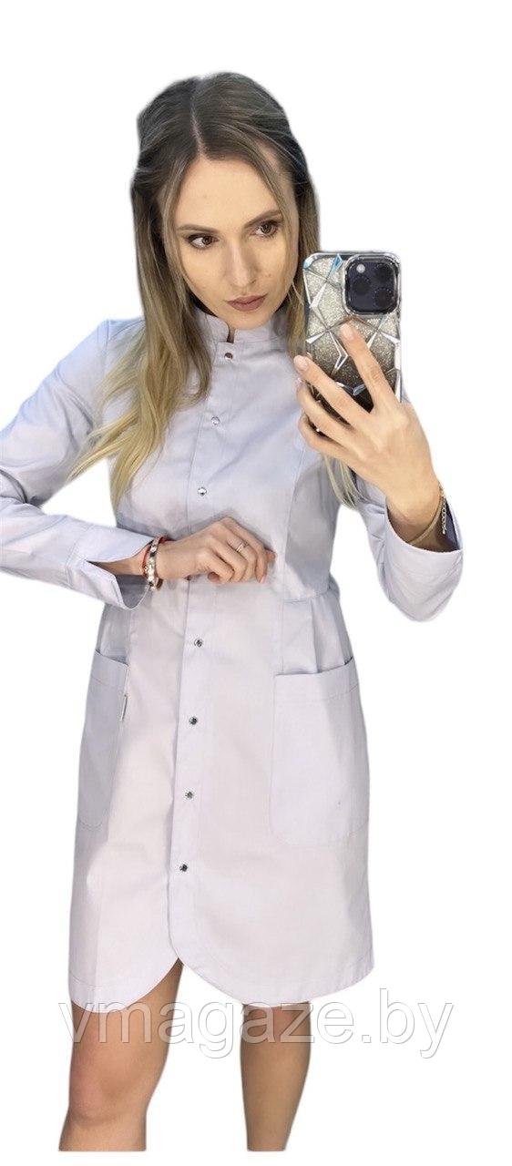 Медицинский халат, женский Слава (цвет серый) - фото 3 - id-p225365740