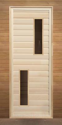 Деревянная дверь для бани Везувий 190х70 - фото 2 - id-p225369912