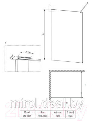 Душевая стенка Deante Abelia KTA 031P - фото 6 - id-p225373592