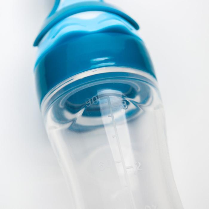 Бутылочка для кормления, силиконовая, с ложкой, от 5 мес., 90 мл, цвет голубой - фото 6 - id-p225374332
