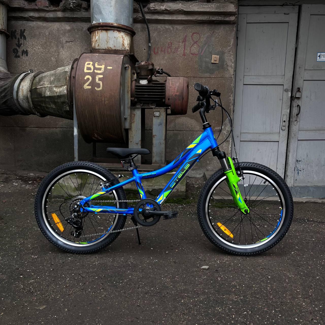 Велосипед детский Stels Pilot-260 Gent 20" V010 голубой/зеленый - фото 2 - id-p150660285