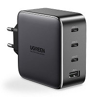 Сетевое зарядное устройство UGREEN CD226-40747, USB-A + 3*USB-C, 100W GaN Tech, черное