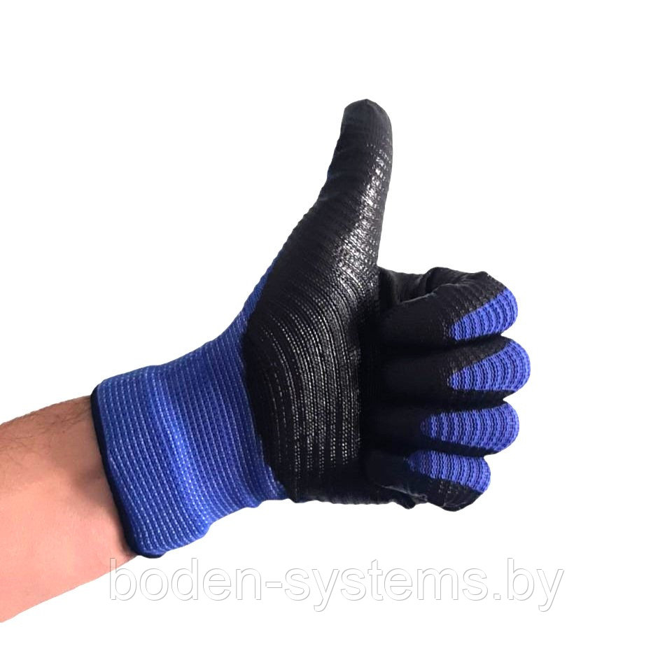Перчатки нейлоновые TORNADO (размер 10) с нитриловым покрытием, синие - фото 1 - id-p225390495