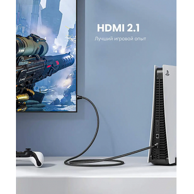 Кабель UGREEN HD140-80403 HDMI 2.1 to HDMI 2.1, в нейлоновой оплётке, 2m, черный - фото 6 - id-p225399319