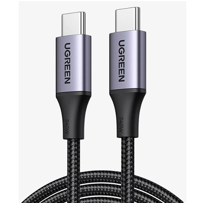Кабель UGREEN US535-90440 USB-C to USB-C Cable 240W, в оплётке, 2m черный - фото 1 - id-p225399322