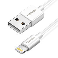 Кабель Ugreen US155-20728, USB-A 2.0 to Lightning, Apple MFI, 2,4A белый