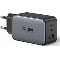 Сетевое зарядное устройство Ugreen CD244-10335, USB-A + 2*USB-C, 65W GaN Tech Fast Charger черный