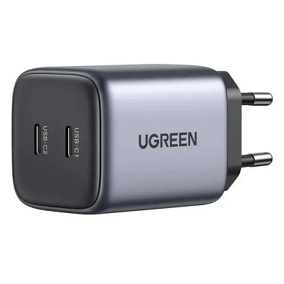 Сетевое зарядное устройство UGREEN CD294-90573 Nexode USB-C+USB-C, 45W (25W+20W), PD, серый - фото 3 - id-p225399340